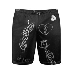 Мужские шорты 3D спортивные с принтом LIl Peep (Broken) в Кировске,  |  | baby | broken | cry | lil | lil peep | peep | rap | rose | лил | лил пип | пип | реп | роза | сердце