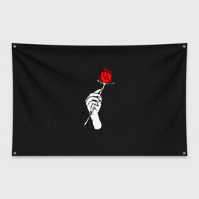 Флаг-баннер с принтом Lil Peep (Rose) в Кировске, 100% полиэстер | размер 67 х 109 см, плотность ткани — 95 г/м2; по краям флага есть четыре люверса для крепления | baby | broken | cry | lil | lil peep | peep | rap | rose | лил | лил пип | пип | реп | роза | сердце