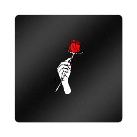 Магнит виниловый Квадрат с принтом Lil Peep (Rose) в Кировске, полимерный материал с магнитным слоем | размер 9*9 см, закругленные углы | baby | broken | cry | lil | lil peep | peep | rap | rose | лил | лил пип | пип | реп | роза | сердце