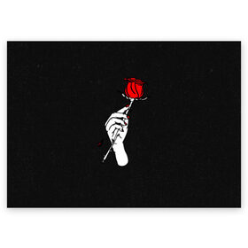 Поздравительная открытка с принтом Lil Peep (Rose) в Кировске, 100% бумага | плотность бумаги 280 г/м2, матовая, на обратной стороне линовка и место для марки
 | baby | broken | cry | lil | lil peep | peep | rap | rose | лил | лил пип | пип | реп | роза | сердце