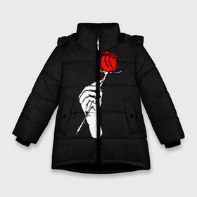 Зимняя куртка для девочек 3D с принтом Lil Peep (Rose) в Кировске, ткань верха — 100% полиэстер; подклад — 100% полиэстер, утеплитель — 100% полиэстер. | длина ниже бедра, удлиненная спинка, воротник стойка и отстегивающийся капюшон. Есть боковые карманы с листочкой на кнопках, утяжки по низу изделия и внутренний карман на молнии. 

Предусмотрены светоотражающий принт на спинке, радужный светоотражающий элемент на пуллере молнии и на резинке для утяжки. | baby | broken | cry | lil | lil peep | peep | rap | rose | лил | лил пип | пип | реп | роза | сердце