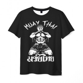 Мужская футболка 3D с принтом Muay Thai в Кировске, 100% полиэфир | прямой крой, круглый вырез горловины, длина до линии бедер | Тематика изображения на принте: fight | muay thai | thai boxing | ufc | бокс | ката | кикбоксин | лаос | лоу кик | муай | мьянма | поединок | таиланд | тай | тайский | таолу