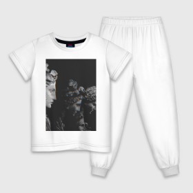 Детская пижама хлопок с принтом SINGULARITY #1 в Кировске, 100% хлопок |  брюки и футболка прямого кроя, без карманов, на брюках мягкая резинка на поясе и по низу штанин
 | квадрат | мода | сатуя | чёрно белое