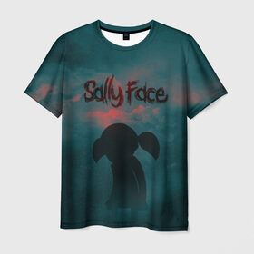 Мужская футболка 3D с принтом Sally Face (Силуэт). в Кировске, 100% полиэфир | прямой крой, круглый вырез горловины, длина до линии бедер | face | game | horror | larry | sally | sally face | sanity s fall | игра | ларри | мальчик с протезом | салли | салли фейс | ужасы