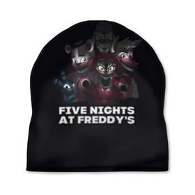 Шапка 3D с принтом Five Nights At Freddys в Кировске, 100% полиэстер | универсальный размер, печать по всей поверхности изделия | 5 ночей с фредди | five nights at freddys | foxy | аниматроники | игра | компьютерная игра | робот | фокси | фредди | фреди | чика