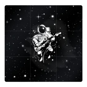 Магнитный плакат 3Х3 с принтом Cosmorock в Кировске, Полимерный материал с магнитным слоем | 9 деталей размером 9*9 см | Тематика изображения на принте: cosmonaut | cosmos | guitar | music | rock | space | spacesuit | star | гитара | звезда | космонавт | космос | музыка | скафандр
