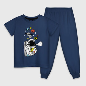 Детская пижама хлопок с принтом Cosmos в Кировске, 100% хлопок |  брюки и футболка прямого кроя, без карманов, на брюках мягкая резинка на поясе и по низу штанин
 | bubble | cosmonaut | cosmos | planets | saturn | space | spacesuit | stars | звезды | космонавт | космос | мыльный пузырь | планеты | сатурн | скафандр