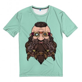 Мужская футболка 3D с принтом Викинг изобретатель в Кировске, 100% полиэфир | прямой крой, круглый вырез горловины, длина до линии бедер | 