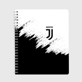 Тетрадь с принтом JUVENTUS SPORT в Кировске, 100% бумага | 48 листов, плотность листов — 60 г/м2, плотность картонной обложки — 250 г/м2. Листы скреплены сбоку удобной пружинной спиралью. Уголки страниц и обложки скругленные. Цвет линий — светло-серый
 | Тематика изображения на принте: black and white | cr7 | fc | football | football club | juve | juventus | ronaldo | sport | роналдо | спорт | спортивные | униформа | фирменные цвета | фк | футбол | футбольный клуб | черно белый | ювентус