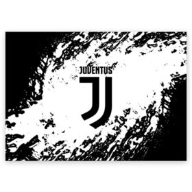 Поздравительная открытка с принтом JUVENTUS в Кировске, 100% бумага | плотность бумаги 280 г/м2, матовая, на обратной стороне линовка и место для марки
 | Тематика изображения на принте: cr7 | fc | football | football club | juve | juventus | ronaldo | sport | роналдо | спорт | спортивные | униформа | фирменные цвета | фк | футбол | футбольный клуб | ювентус