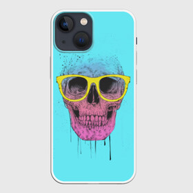 Чехол для iPhone 13 mini с принтом Череп В Очках в Кировске,  |  | face | paints | skeleton | skull | картинка | картинки | кости | краски | лицо | мода | очки | скелет | тренд | тренды | череп