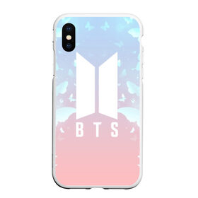 Чехол для iPhone XS Max матовый с принтом BTS BUTTERFLIES в Кировске, Силикон | Область печати: задняя сторона чехла, без боковых панелей | bangtan boys | bt21 | bts | bts army | bts stickers | butterflies | j hope | jimin | jin | jungkook | k pop | rap monster | rapmon | suga | v | бабочки | бтс | корея | стикеры bts