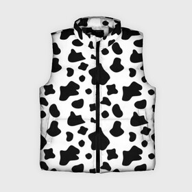 Женский жилет утепленный 3D с принтом Корова в Кировске,  |  | animal | black white | cow | pattern | животное | кавай | корова | паттерн | пятна | черно белое