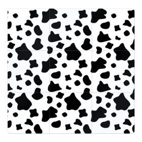 Магнитный плакат 3Х3 с принтом Корова в Кировске, Полимерный материал с магнитным слоем | 9 деталей размером 9*9 см | animal | black white | cow | pattern | животное | кавай | корова | паттерн | пятна | черно белое