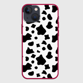 Чехол для iPhone 13 mini с принтом Корова в Кировске,  |  | animal | black white | cow | pattern | животное | кавай | корова | паттерн | пятна | черно белое