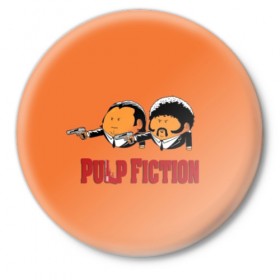 Значок с принтом Pulp Fiction - Art 2 в Кировске,  металл | круглая форма, металлическая застежка в виде булавки | art | film | movie | pulp fiction | tarantino | кино | криминальное чтиво | приколы | тарантино | фильмы