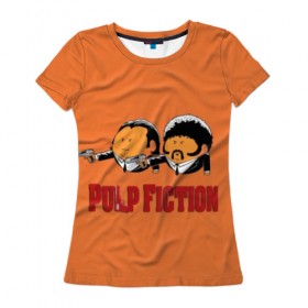 Женская футболка 3D с принтом Pulp Fiction - Art 2 в Кировске, 100% полиэфир ( синтетическое хлопкоподобное полотно) | прямой крой, круглый вырез горловины, длина до линии бедер | Тематика изображения на принте: art | film | movie | pulp fiction | tarantino | кино | криминальное чтиво | приколы | тарантино | фильмы