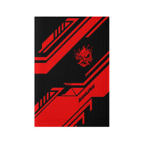 Обложка для паспорта матовая кожа с принтом  CYBERPUNK 2077 SAMURAI в Кировске, натуральная матовая кожа | размер 19,3 х 13,7 см; прозрачные пластиковые крепления | 2019 | cd project red | cyberpunk 2077 | future | hack | night city | samurai | sci fi | андроиды | безумие | будущее | киберпанк 2077 | логотип | роботы | самураи | фантастика | цифры