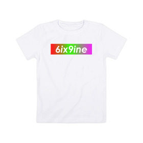 Детская футболка хлопок с принтом 6ix9ine в Кировске, 100% хлопок | круглый вырез горловины, полуприлегающий силуэт, длина до линии бедер | 6ix9ine | bebe | daniel hernandez | rap | stoopid | tekashi | рэп | сикснайн | текаши