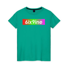 Женская футболка хлопок с принтом 6ix9ine в Кировске, 100% хлопок | прямой крой, круглый вырез горловины, длина до линии бедер, слегка спущенное плечо | 6ix9ine | bebe | daniel hernandez | rap | stoopid | tekashi | рэп | сикснайн | текаши