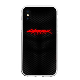 Чехол для iPhone XS Max матовый с принтом КОСТЮМ CYBERPUNK 2077 в Кировске, Силикон | Область печати: задняя сторона чехла, без боковых панелей | abstraction | cyber | cyberpunk | cyberpunk 2077 | future | geometry | hack | hexagon | neon | night city | samurai | sci | techno | texture | абстракция | андроиды | безумие | броня | будущее | геометрия | кибер | краски | логотип | неон | неоновый | роб