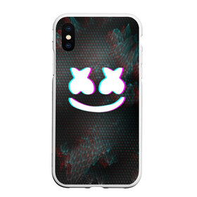 Чехол для iPhone XS Max матовый с принтом MARSHMELLO GLITCH МАРШМЕЛЛО ГЛИТЧ в Кировске, Силикон | Область печати: задняя сторона чехла, без боковых панелей | dj | glitch | marshmello | usa | америка | глитч | клубная музыка | маршмелло | музыка | музыкант