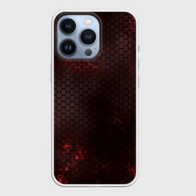 Чехол для iPhone 13 Pro с принтом СТАЛЬНАЯ БРОНЯ в Кировске,  |  | abstraction | cyber | cyberpunk | future | geometry | hexagon | neon | techno | texture | абстракция | броня | геометрия | кибер | краски | неон | неоновый | сетка | соты | стальная броня | текстура | шестигранники