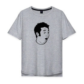 Мужская футболка хлопок Oversize с принтом PogChamp в Кировске, 100% хлопок | свободный крой, круглый ворот, “спинка” длиннее передней части | pogchamp | twitch | погчамп | смайлик | стрим | твич