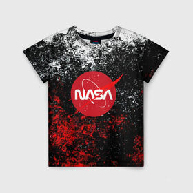 Детская футболка 3D с принтом NASA в Кировске, 100% гипоаллергенный полиэфир | прямой крой, круглый вырез горловины, длина до линии бедер, чуть спущенное плечо, ткань немного тянется | galaxy | nasa | nebula | space | star | абстракция | вселенная | галактика | звезда | звезды | космический | наса | планеты