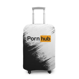 Чехол для чемодана 3D с принтом Pornhub в Кировске, 86% полиэфир, 14% спандекс | двустороннее нанесение принта, прорези для ручек и колес | brazzers | браззерс