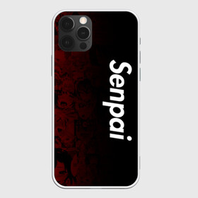Чехол для iPhone 12 Pro с принтом Senpai (Ahegao) в Кировске, силикон | область печати: задняя сторона чехла, без боковых панелей | 2 versia | ahegao | anime | manga | paint | red | sempai | senpai | sup | supreme | trend | white | аниме | белый | манга | семпай | сенпай | суп | суприм