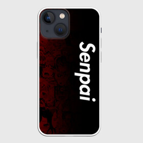 Чехол для iPhone 13 mini с принтом Senpai (Ahegao) в Кировске,  |  | 2 versia | ahegao | anime | manga | paint | red | sempai | senpai | sup | supreme | trend | white | аниме | белый | манга | семпай | сенпай | суп | суприм
