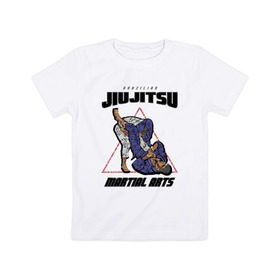 Детская футболка хлопок с принтом Джиу-джитсу в Кировске, 100% хлопок | круглый вырез горловины, полуприлегающий силуэт, длина до линии бедер | Тематика изображения на принте: jiu jitsu | джиу джитсу | джиу джицу
