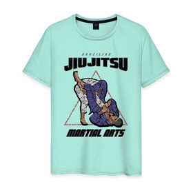 Мужская футболка хлопок с принтом Джиу-джитсу в Кировске, 100% хлопок | прямой крой, круглый вырез горловины, длина до линии бедер, слегка спущенное плечо. | Тематика изображения на принте: jiu jitsu | джиу джитсу | джиу джицу