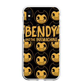 Чехол для iPhone XS Max матовый с принтом Bendy And The Ink Machine (35) в Кировске, Силикон | Область печати: задняя сторона чехла, без боковых панелей | Тематика изображения на принте: bendy | bendy and the ink machine | devil | game | horror | ink | mask | бенди | бенди и чернильная машина | краска | чернила