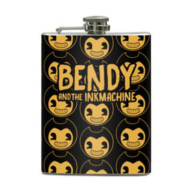 Фляга с принтом Bendy And The Ink Machine (35) в Кировске, металлический корпус | емкость 0,22 л, размер 125 х 94 мм. Виниловая наклейка запечатывается полностью | Тематика изображения на принте: bendy | bendy and the ink machine | devil | game | horror | ink | mask | бенди | бенди и чернильная машина | краска | чернила