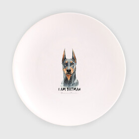 Тарелка с принтом Доберман в Кировске, фарфор | диаметр - 210 мм
диаметр для нанесения принта - 120 мм | doberman | доберман | пинчер | собака | собаки