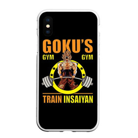 Чехол для iPhone XS Max матовый с принтом GOKU GYM в Кировске, Силикон | Область печати: задняя сторона чехла, без боковых панелей | Тематика изображения на принте: bodybuilding | diet | exercise | fitness | gym | heath | motivation | muscle | phil | training | workout | бодибилдинг | мотивация | спорт | трансформация | фитнес | эстетичный