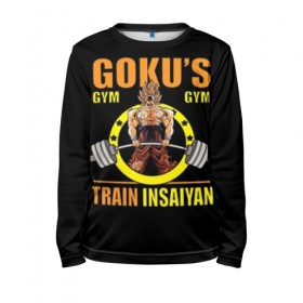 Детский лонгслив 3D с принтом GOKU GYM в Кировске, 100% полиэстер | длинные рукава, круглый вырез горловины, полуприлегающий силуэт
 | Тематика изображения на принте: bodybuilding | diet | exercise | fitness | gym | heath | motivation | muscle | phil | training | workout | бодибилдинг | мотивация | спорт | трансформация | фитнес | эстетичный