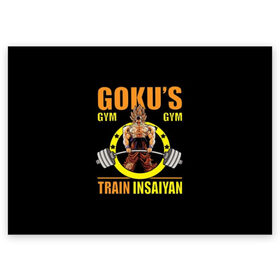 Поздравительная открытка с принтом GOKU GYM в Кировске, 100% бумага | плотность бумаги 280 г/м2, матовая, на обратной стороне линовка и место для марки
 | Тематика изображения на принте: bodybuilding | diet | exercise | fitness | gym | heath | motivation | muscle | phil | training | workout | бодибилдинг | мотивация | спорт | трансформация | фитнес | эстетичный