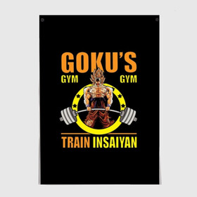 Постер с принтом GOKU GYM в Кировске, 100% бумага
 | бумага, плотность 150 мг. Матовая, но за счет высокого коэффициента гладкости имеет небольшой блеск и дает на свету блики, но в отличии от глянцевой бумаги не покрыта лаком | bodybuilding | diet | exercise | fitness | gym | heath | motivation | muscle | phil | training | workout | бодибилдинг | мотивация | спорт | трансформация | фитнес | эстетичный