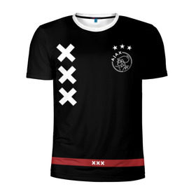 Мужская футболка 3D спортивная с принтом Ajax Amsterdam в Кировске, 100% полиэстер с улучшенными характеристиками | приталенный силуэт, круглая горловина, широкие плечи, сужается к линии бедра | Тематика изображения на принте: ajax | амстердам | аякс | футбол