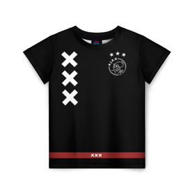 Детская футболка 3D с принтом Ajax Amsterdam в Кировске, 100% гипоаллергенный полиэфир | прямой крой, круглый вырез горловины, длина до линии бедер, чуть спущенное плечо, ткань немного тянется | ajax | амстердам | аякс | футбол