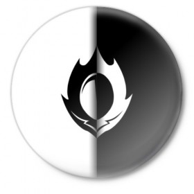 Значок с принтом Code Geass ( Black-White). в Кировске,  металл | круглая форма, металлическая застежка в виде булавки | аниме | знак гиаса | код гиас | силуэт | эмблема