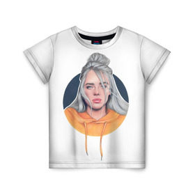 Детская футболка 3D с принтом Billie Eilish art 1 в Кировске, 100% гипоаллергенный полиэфир | прямой крой, круглый вырез горловины, длина до линии бедер, чуть спущенное плечо, ткань немного тянется | art | billie | billie eilish | eilish | music | pop | trend | арт | билли айлиш | музыка | тренд