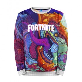 Мужской свитшот 3D с принтом FORTNITE HYPERBEAST в Кировске, 100% полиэстер с мягким внутренним слоем | круглый вырез горловины, мягкая резинка на манжетах и поясе, свободная посадка по фигуре | Тематика изображения на принте: 2019 | armor | armour | cybersport | esport | fortnite | game | hyperbeast | logo | monster | season 9 | skin | броня | игра | киберспорт | сезон 9 | фиолетовый | фортнайт