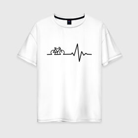 Женская футболка хлопок Oversize с принтом Велоспорт 1 в Кировске, 100% хлопок | свободный крой, круглый ворот, спущенный рукав, длина до линии бедер
 | Тематика изображения на принте: велосипед | велоспорт | кардио