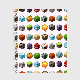 Тетрадь с принтом Minecraft в Кировске, 100% бумага | 48 листов, плотность листов — 60 г/м2, плотность картонной обложки — 250 г/м2. Листы скреплены сбоку удобной пружинной спиралью. Уголки страниц и обложки скругленные. Цвет линий — светло-серый
 | funny | mine | minecraft | mods | noob | pro | skins | story | vs | zombie | инди | конструктор | майнкрафт | моды | нуб | скин | скрипер | шахта