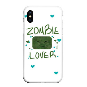 Чехол для iPhone XS Max матовый с принтом Zombie Lover в Кировске, Силикон | Область печати: задняя сторона чехла, без боковых панелей | funny | mine | minecraft | mods | noob | pro | skins | story | vs | zombie | инди | конструктор | майнкрафт | моды | нуб | скин | скрипер | шахта