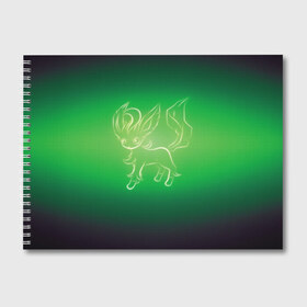Альбом для рисования с принтом Green Fox в Кировске, 100% бумага
 | матовая бумага, плотность 200 мг. | detective pikachu | pikachu | pokeball | pokemon | детектив пикачу | пикачу | покебол | покемон
